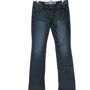 Express Jeans Women's Zelda Barely Boot Slim Low Rise Stretch Blue Jeans Sz 10L